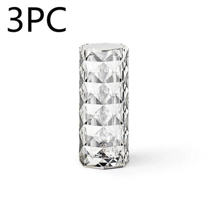 Elegant crystal bedside lamp with touch-sensitive controls and 16 color RGB lighting options