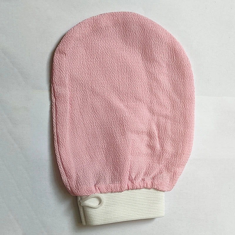 Rayon bath gloves for exfoliation in various colours
