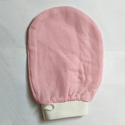 Rayon bath gloves for exfoliation in various colours