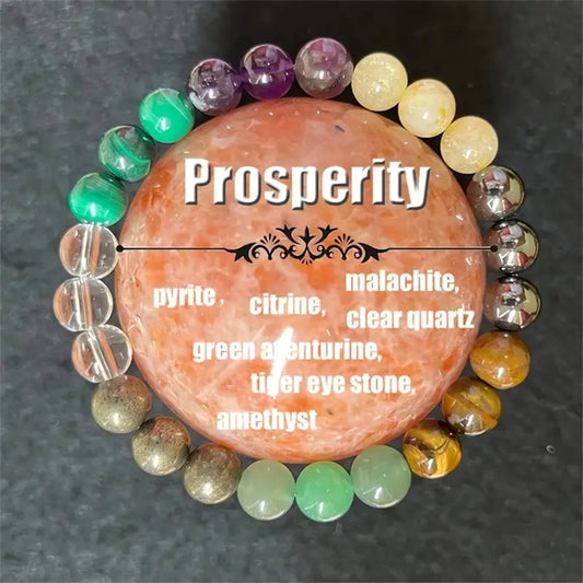 Elegant Amethyst Green Dongling Stone Beaded Bracelet with French retro style