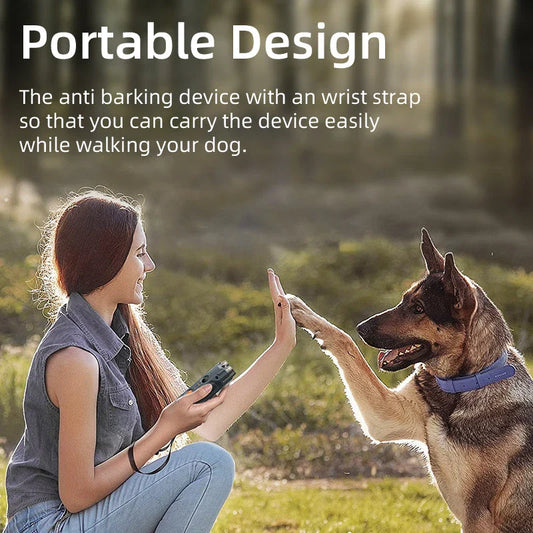 2-in-1 Ultrasonic Dog Training and Anti-Barking Device with Rechargeable Flashlight for Effective Behaviour Management and Night Safety
