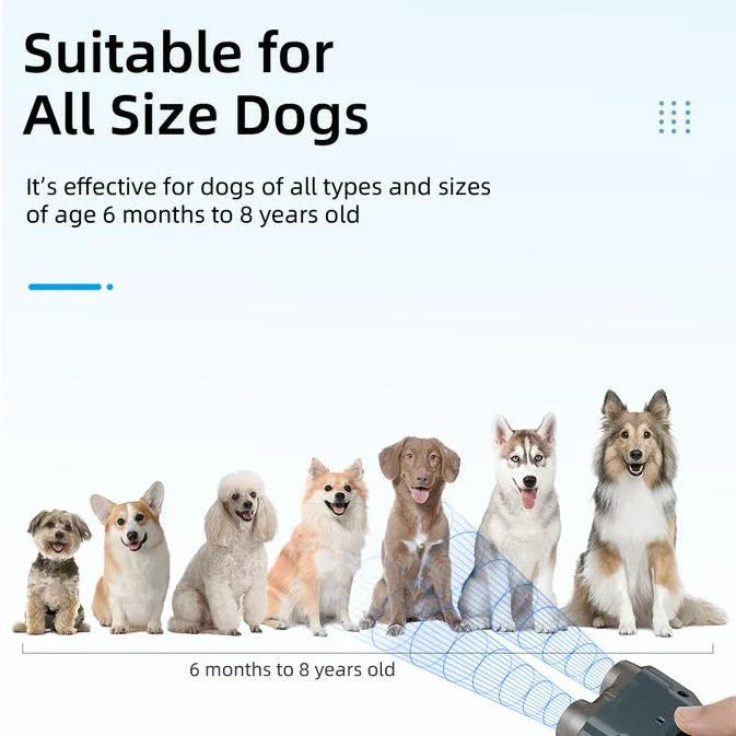 2-in-1 Ultrasonic Dog Training and Anti-Barking Device with Rechargeable Flashlight for Effective Behaviour Management and Night Safety