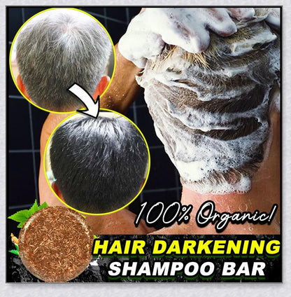 Organic Hair Darkening Shampoo Bar - 100% natural formula to revive grey hair and promote healthy, rejuvenated locks