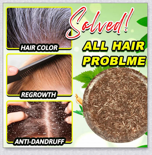 Organic Hair Darkening Shampoo Bar - 100% natural formula to revive grey hair and promote healthy, rejuvenated locks