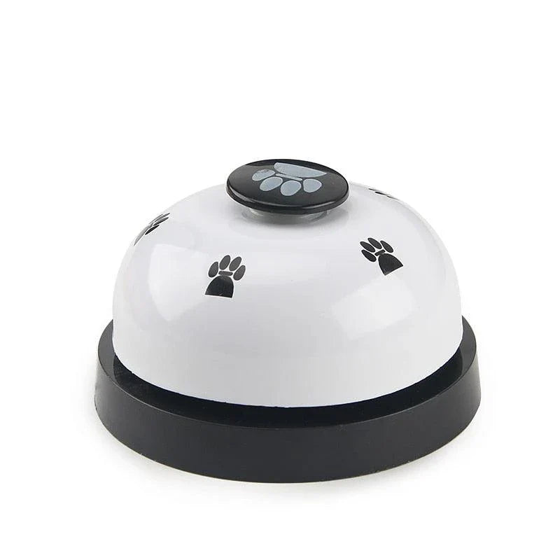 Premium dog training toy in white colour, made of durable metal and plastic materials, designed to engage and entertain your canine companion