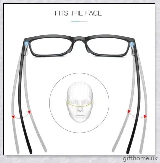 A pair of stylish, blue light blocking glasses in a variety of frame colors for eye protection and sleep support