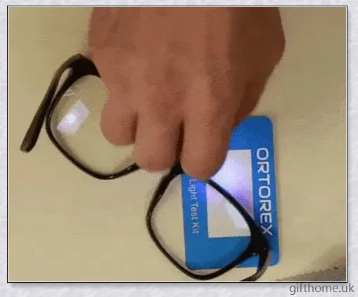 A pair of stylish, blue light blocking glasses in a variety of frame colors for eye protection and sleep support