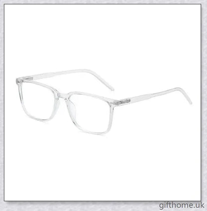 A pair of stylish, blue light blocking glasses in a variety of frame colors for eye protection and sleep support