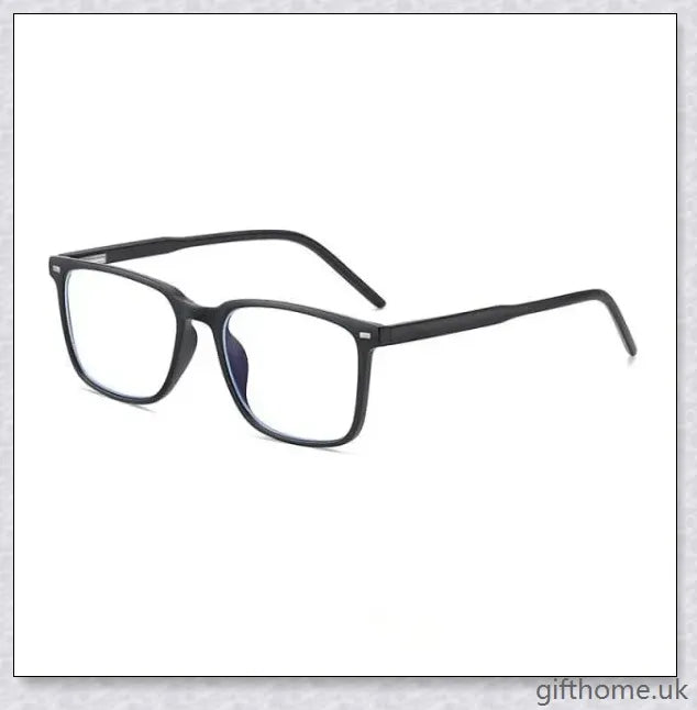 A pair of stylish, blue light blocking glasses in a variety of frame colors for eye protection and sleep support