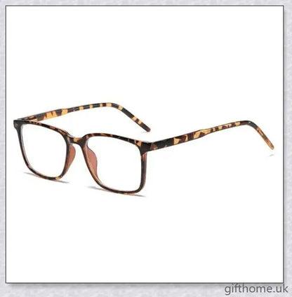 A pair of stylish, blue light blocking glasses in a variety of frame colors for eye protection and sleep support