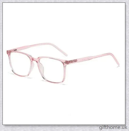 A pair of stylish, blue light blocking glasses in a variety of frame colors for eye protection and sleep support