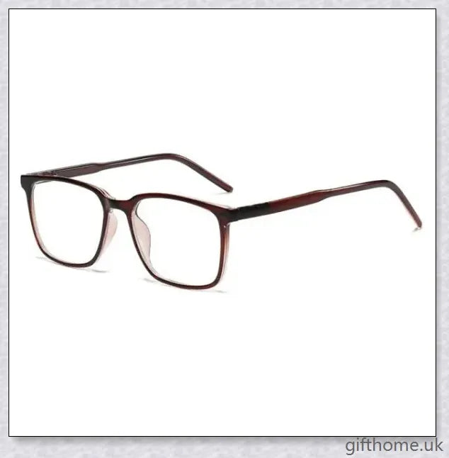 A pair of stylish, blue light blocking glasses in a variety of frame colors for eye protection and sleep support