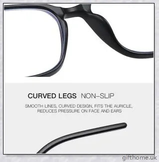 A pair of stylish, blue light blocking glasses in a variety of frame colors for eye protection and sleep support