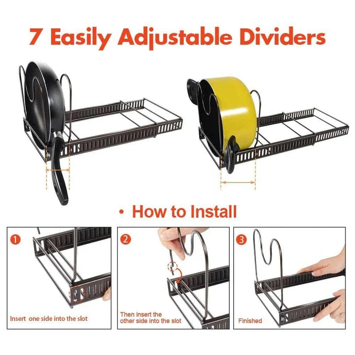 Expandable Kitchen Organizer Storage Rack made of premium iron with a sleek, minimalist design to maximise your countertop space