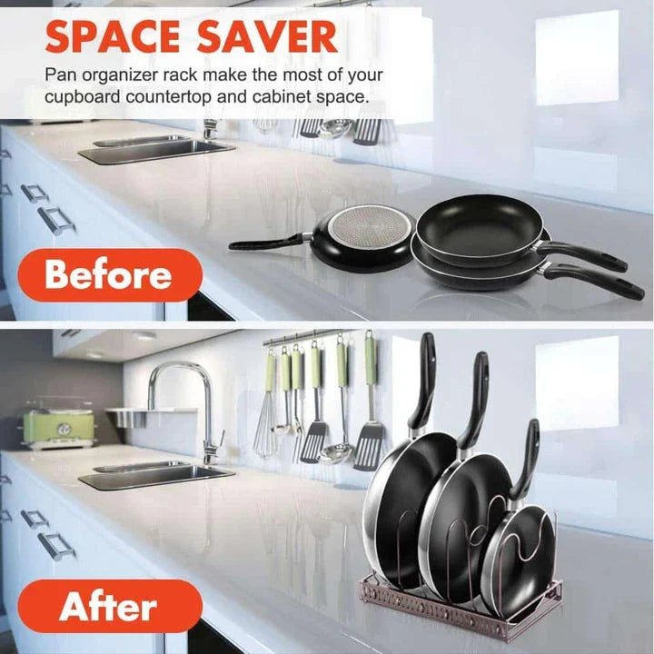 Expandable Kitchen Organizer Storage Rack made of premium iron with a sleek, minimalist design to maximise your countertop space