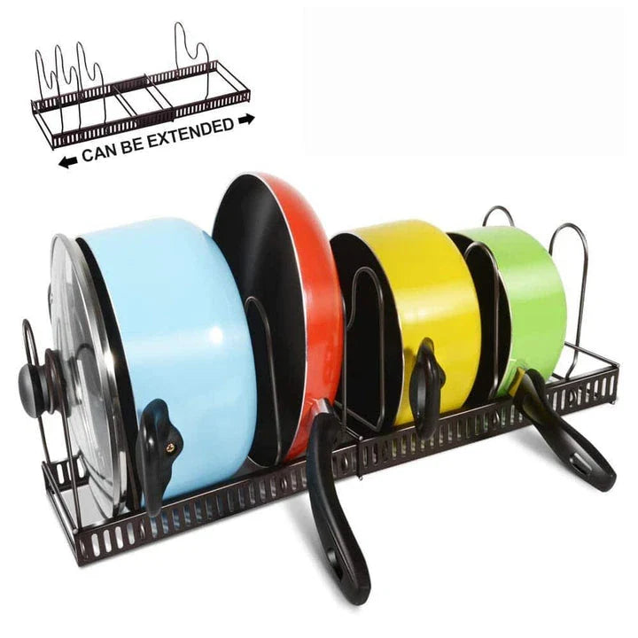 Expandable Kitchen Organizer Storage Rack made of premium iron with a sleek, minimalist design to maximise your countertop space