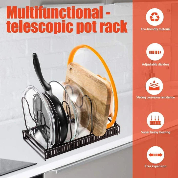 Expandable Kitchen Organizer Storage Rack made of premium iron with a sleek, minimalist design to maximise your countertop space