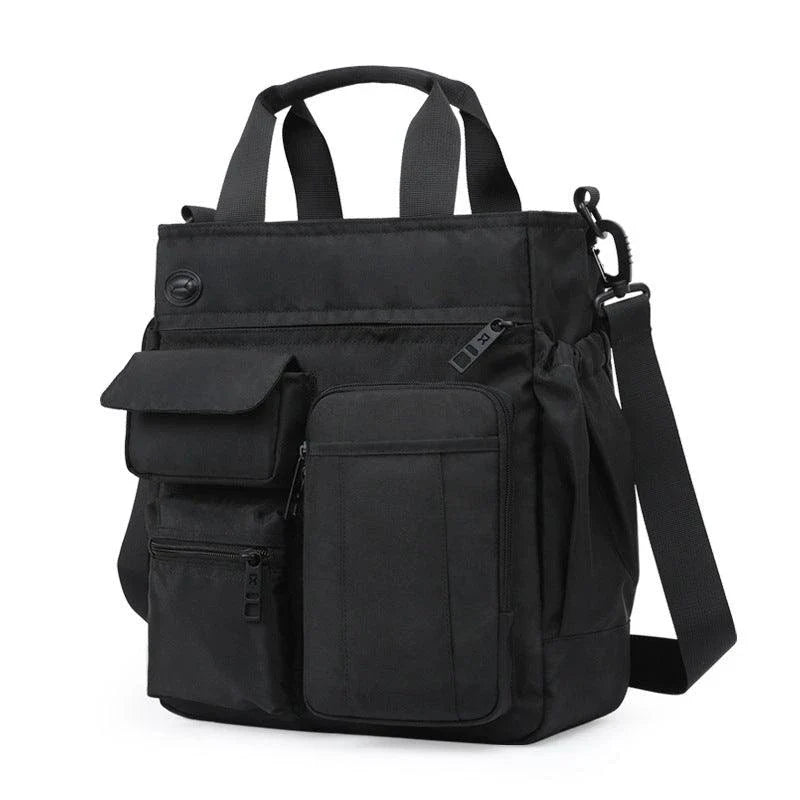 Multifunctional business and leisure commuter bag in grey colour with expandable main compartment and pockets