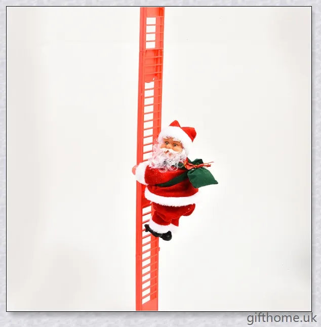 Climbing Santa - A festive Christmas decoration with a Santa Claus figure climbing up and down a ladder while playing Jingle Bells