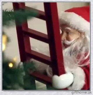 Climbing Santa - A festive Christmas decoration with a Santa Claus figure climbing up and down a ladder while playing Jingle Bells