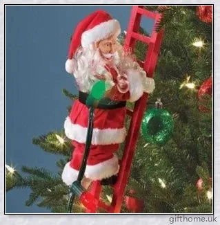 Climbing Santa - A festive Christmas decoration with a Santa Claus figure climbing up and down a ladder while playing Jingle Bells