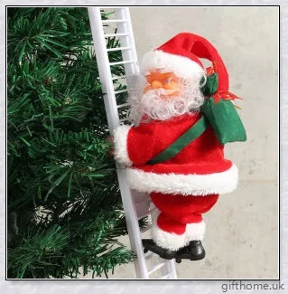 Climbing Santa - A festive Christmas decoration with a Santa Claus figure climbing up and down a ladder while playing Jingle Bells