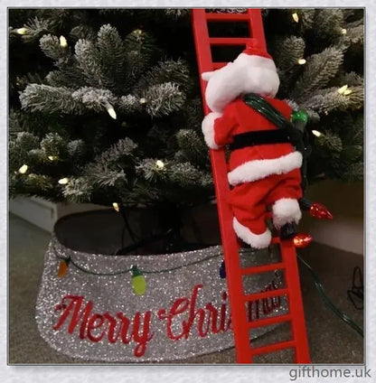 Climbing Santa - A festive Christmas decoration with a Santa Claus figure climbing up and down a ladder while playing Jingle Bells