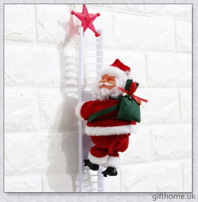 Climbing Santa - A festive Christmas decoration with a Santa Claus figure climbing up and down a ladder while playing Jingle Bells