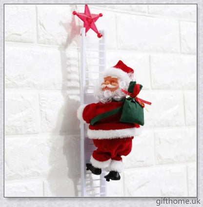 Climbing Santa - A festive Christmas decoration with a Santa Claus figure climbing up and down a ladder while playing Jingle Bells