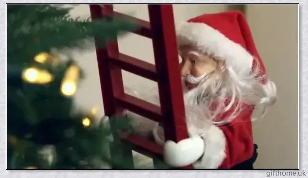 Climbing Santa - A festive Christmas decoration with a Santa Claus figure climbing up and down a ladder while playing Jingle Bells