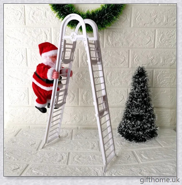 Climbing Santa - A festive Christmas decoration with a Santa Claus figure climbing up and down a ladder while playing Jingle Bells