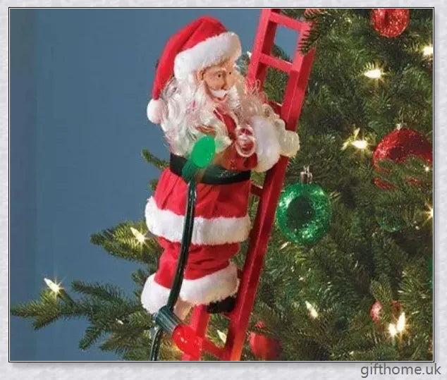 Climbing Santa - A festive Christmas decoration with a Santa Claus figure climbing up and down a ladder while playing Jingle Bells