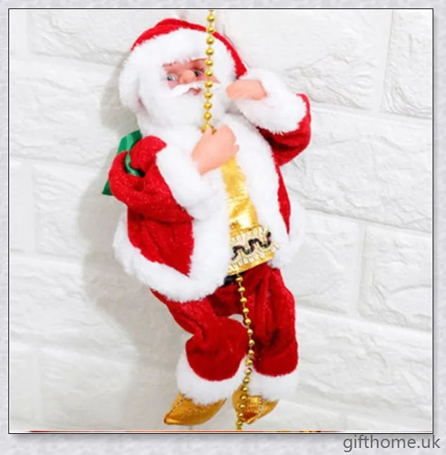 Climbing Santa - A festive Christmas decoration with a Santa Claus figure climbing up and down a ladder while playing Jingle Bells