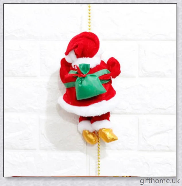 Climbing Santa - A festive Christmas decoration with a Santa Claus figure climbing up and down a ladder while playing Jingle Bells