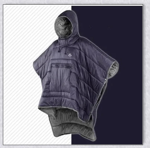Sleeping Bag Hoodie Poncho in various colours, featuring a cosy design for outdoor activities
