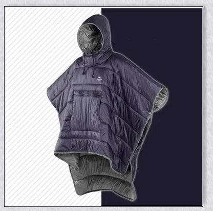 Sleeping Bag Hoodie Poncho in various colours, featuring a cosy design for outdoor activities