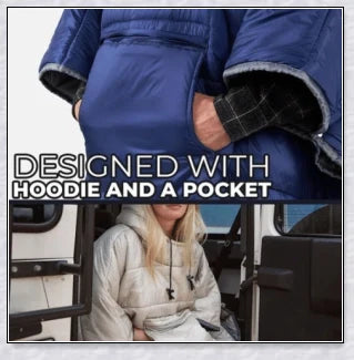 Sleeping Bag Hoodie Poncho in various colours, featuring a cosy design for outdoor activities