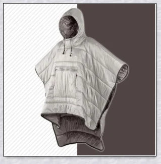 Sleeping Bag Hoodie Poncho in various colours, featuring a cosy design for outdoor activities