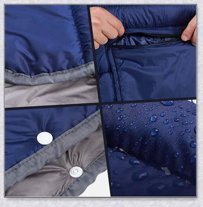 Sleeping Bag Hoodie Poncho in various colours, featuring a cosy design for outdoor activities