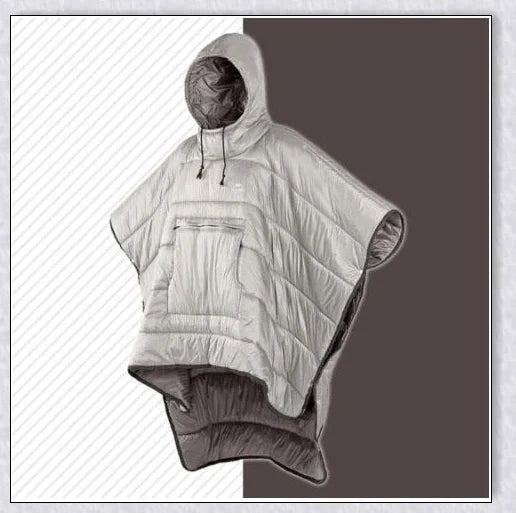 Sleeping Bag Hoodie Poncho in various colours, featuring a cosy design for outdoor activities