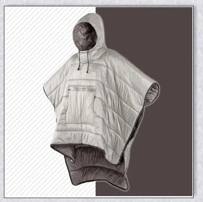 Sleeping Bag Hoodie Poncho in various colours, featuring a cosy design for outdoor activities