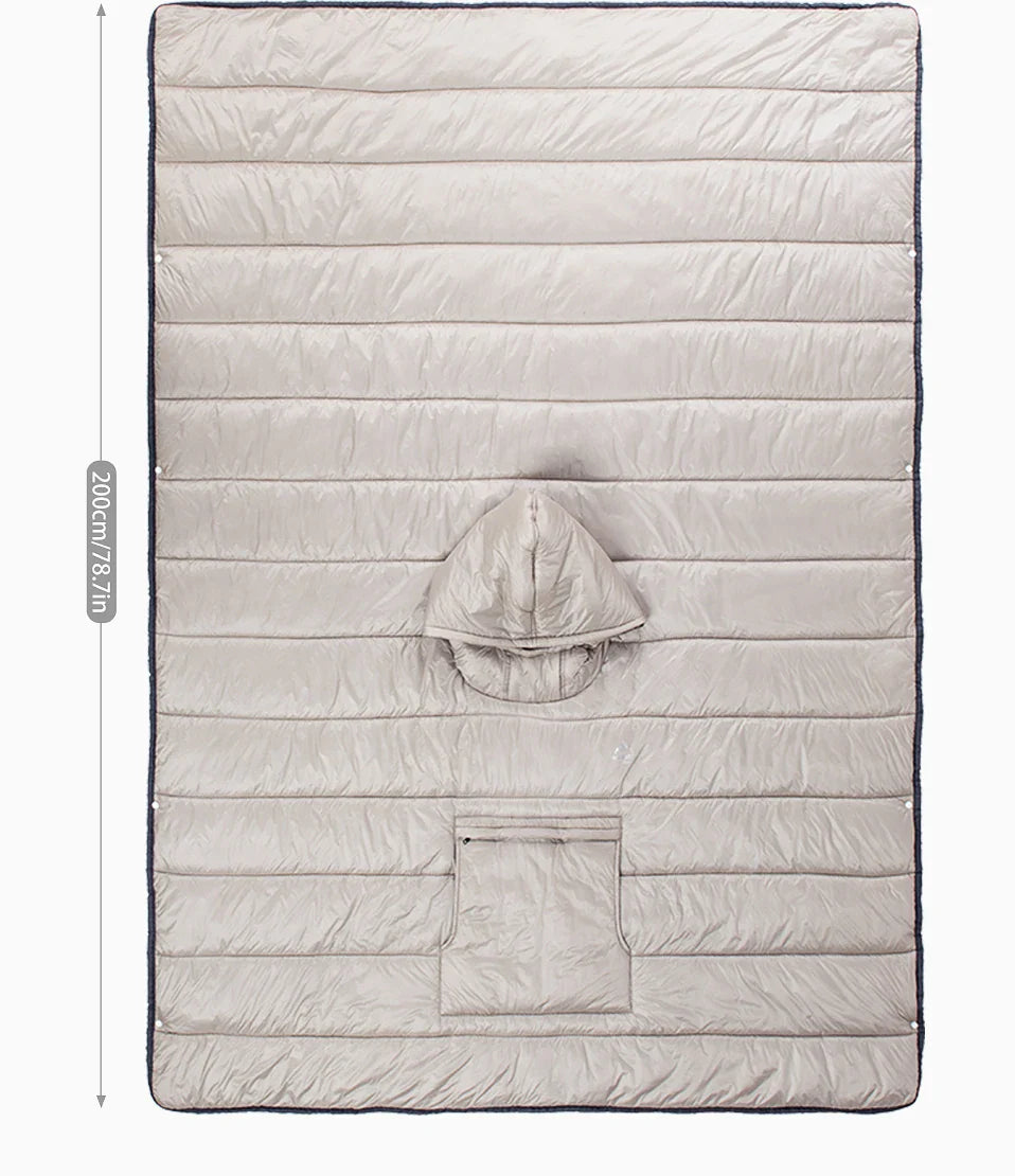 Sleeping Bag Hoodie Poncho in various colours, featuring a cosy design for outdoor activities