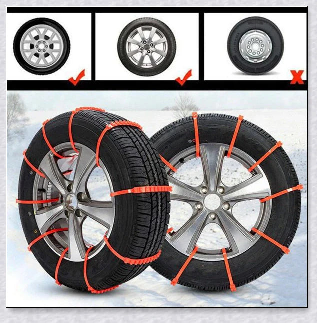 Reusable Anti-Snow Chains for Cars with Dichotomanthes Nail Design for Superior Traction on Snow and Ice