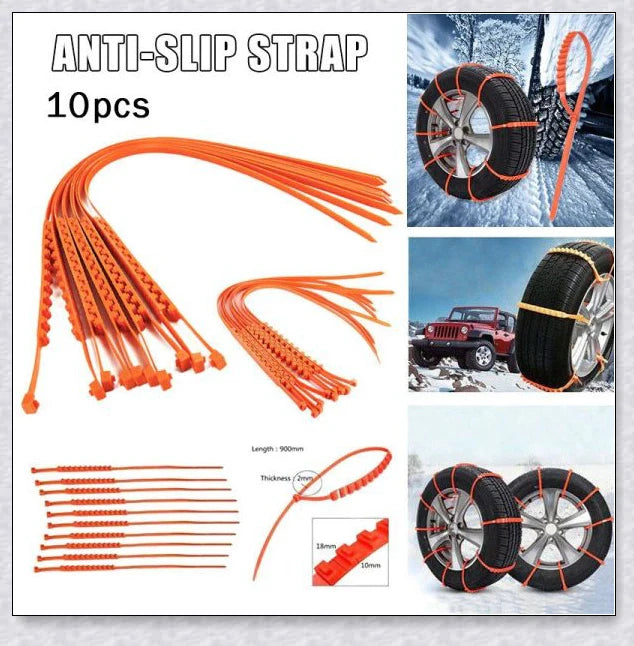 Reusable Anti-Snow Chains for Cars with Dichotomanthes Nail Design for Superior Traction on Snow and Ice