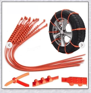 Reusable Anti-Snow Chains for Cars with Dichotomanthes Nail Design for Superior Traction on Snow and Ice