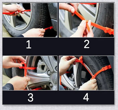 Reusable Anti-Snow Chains for Cars with Dichotomanthes Nail Design for Superior Traction on Snow and Ice