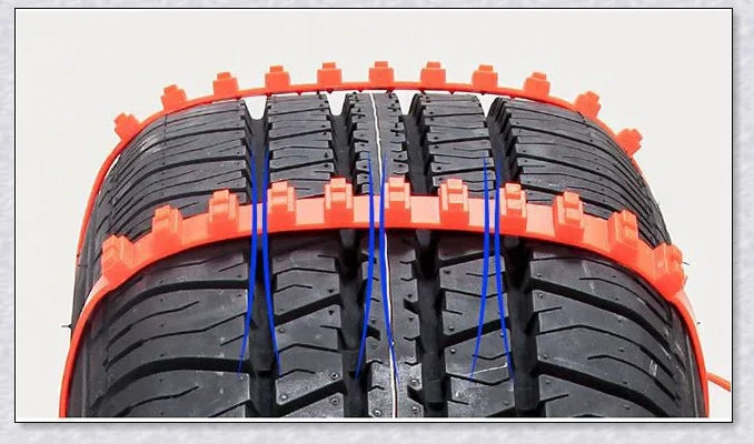Reusable Anti-Snow Chains for Cars with Dichotomanthes Nail Design for Superior Traction on Snow and Ice