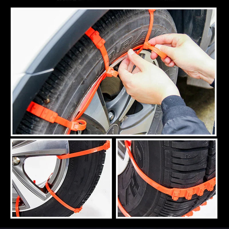 Reusable Anti-Snow Chains for Cars with Dichotomanthes Nail Design for Superior Traction on Snow and Ice