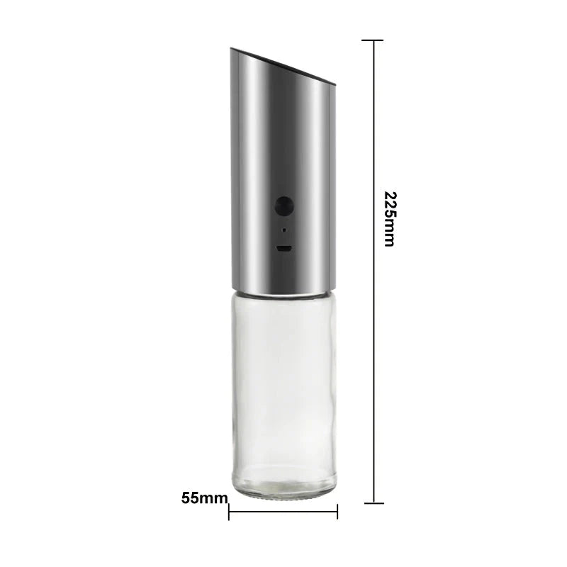 Trendha Electric Salt and Pepper Grinder in stainless steel and black finishes, featuring automatic gravity operation and adjustable coarseness settings.