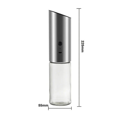Trendha Electric Salt and Pepper Grinder in stainless steel and black finishes, featuring automatic gravity operation and adjustable coarseness settings.